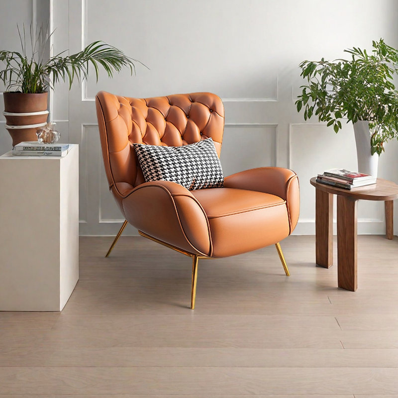 Fauteuil d'appoint en similicuir Luxe, Orange