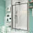 50 - 54" X 71" Pivot Frame Shower Door, Matte Black, 1/4" Tempered Glass, Stainless Steel Handle, Easy Installation, Leakage, Reversible Install, Wall Adjustable, Left & Right 50-54" Swing Install-121166492