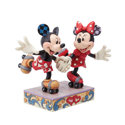 Disney Traditions Jim Shore Mickey& Minnie Roller Skating Figurine 5.5in H