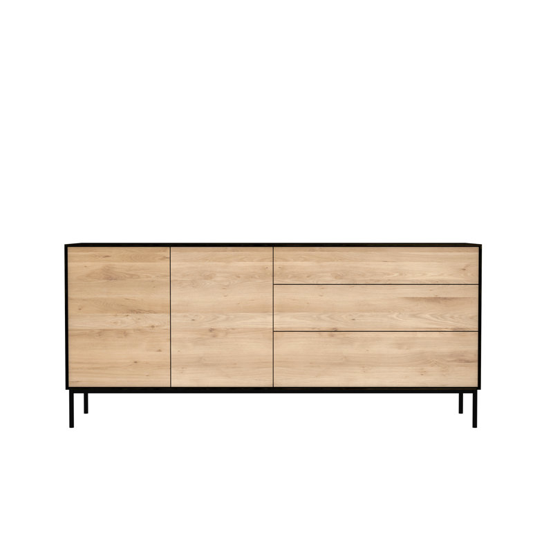 Whitebird 70.9'' W Solid Wood Sideboard, Black/Natural Oak