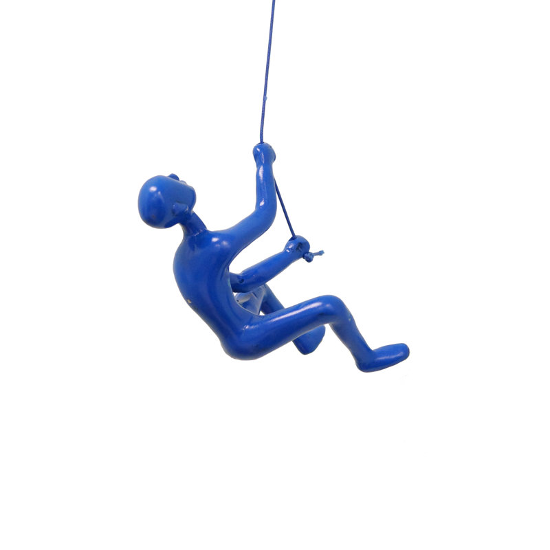 Billie-Jean Climbing Man Wall Art, Blue