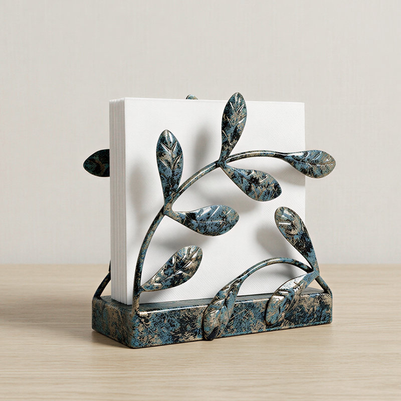 Porte-serviette de table en fer vert
