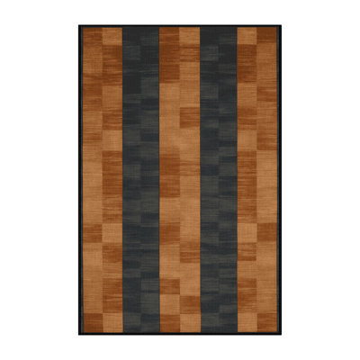 Machine Washable Checkered Gray Area Rug