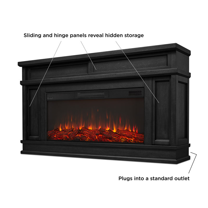 Torrey 60" Landscape Electric Fireplace by Real Flame, Black, Standard