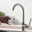 Commercial Kitchen Sink Faucet - Stainless Steel, Single Handle, Brushed Nickel, Long-Lasting Build Quality Steel Grade, Hole Design