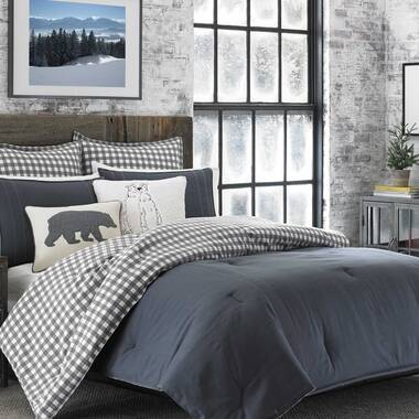 Ultra Soft Reversible Comforter Set King Charcoal/Silver