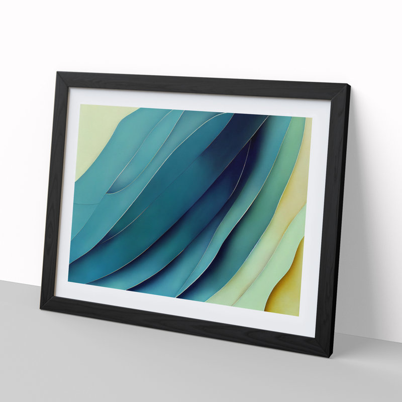 Timeless Modern Abstract Art - Single Picture Frame Print, Black Framed, 34cm H x 46cm W x 2cm D