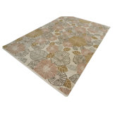 Natural Contemporary Wool Silk Blend Rug - 6' x 9'