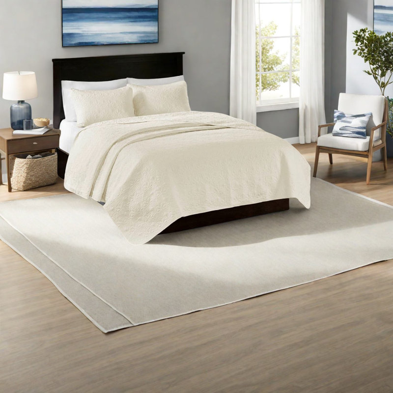 Charming Reversible Bedding Sets, Cream Cotton Quilt For Home Comfort