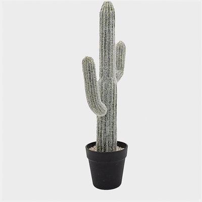 8x5x24.5"H Artificial Saguaro Cactus in Black Pot