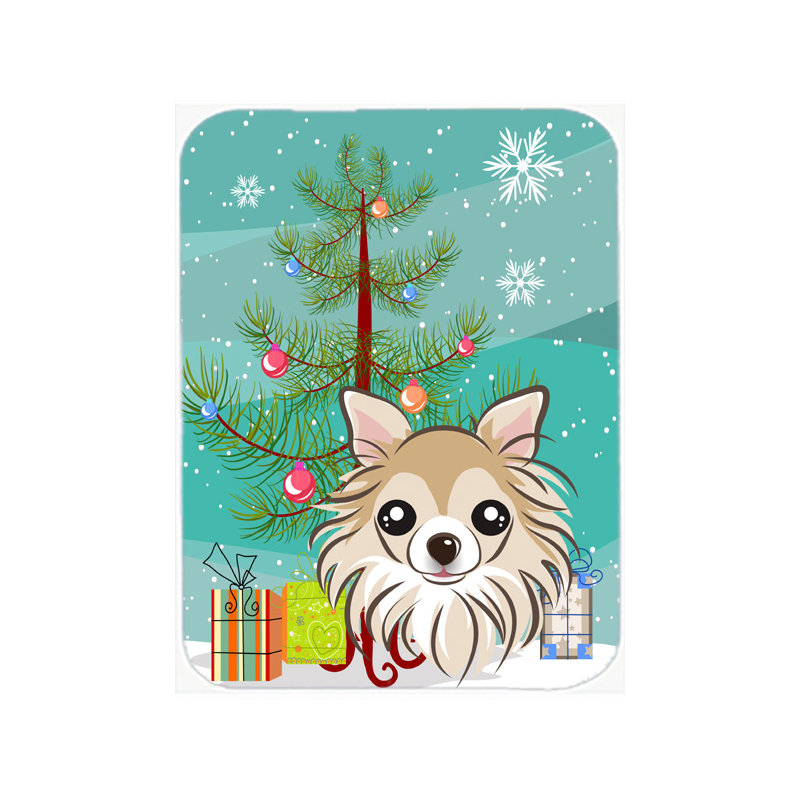 Planche à découper en verre caroline et chihuahua Under the Christmas Tree
