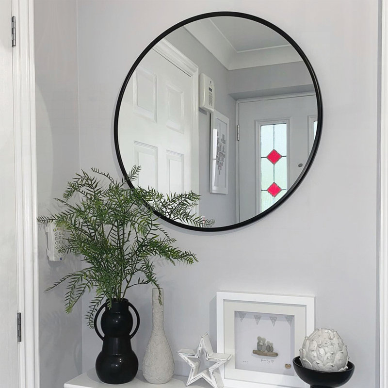 Miroir de salle de bain 20 pouces, 20 po x 20 po, Noir
