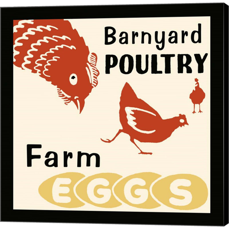 «Barnyard Poultry-Farm Eggs» par Retro Series, art mural sur toile