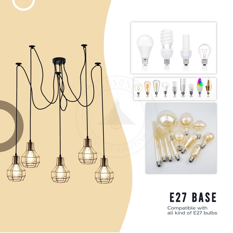 Casperson 5 - Light Cluster Pendant, Silver, Yes