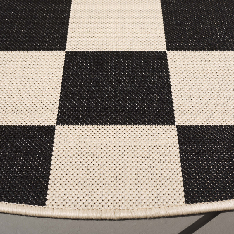 Tapis d'intérieur / extérieur à motif géométrique Monda Performance, Rond 6 pi 7 po