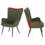 Nevin Velvet Accent Chair with Footstool-697624246