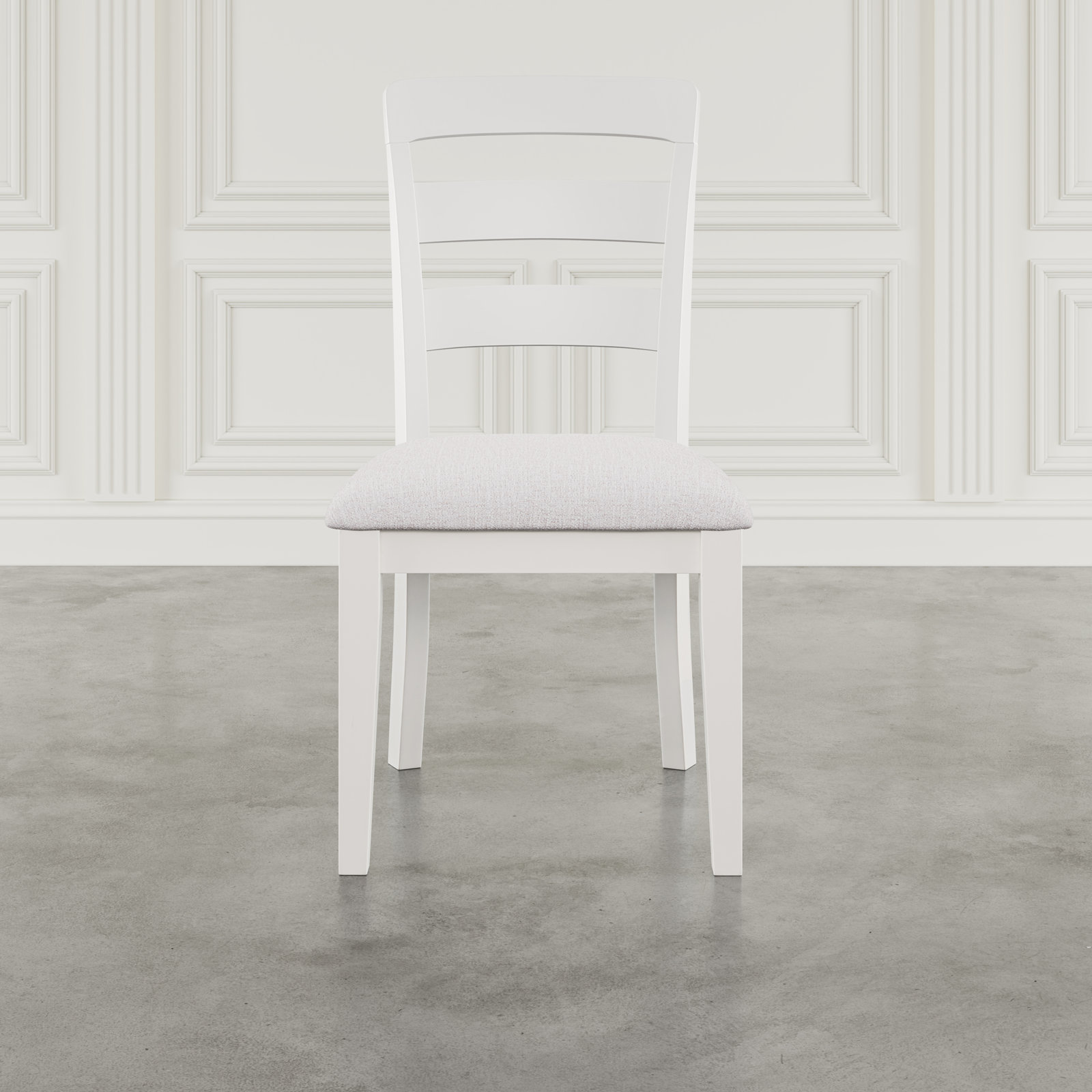 Alper Dining Set With Ladderback Chair, 5 Pieces: Table, 4 Chairs, White