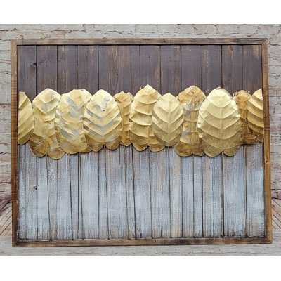 European Bronze Finery Gold Leaf 3-D Oil Painting Hand Made Wood Canvas