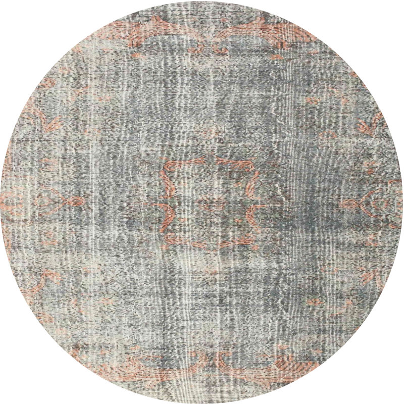 Tapis brun/gris zone contemporaine, Rond 5 pi
