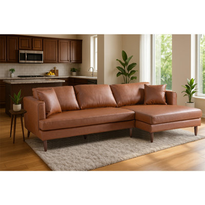 Blake L - Shaped Vegan Leather Sectional Sofa (Right Facing)
