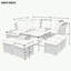 Ensemble de conversation pour table basse avec repose-pieds 10 pièces-1170824608