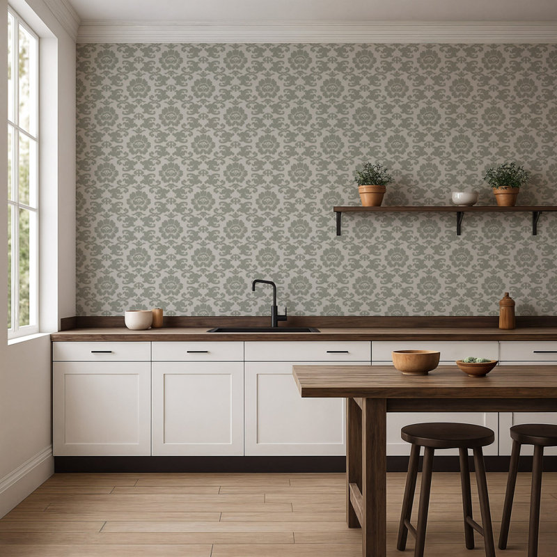 Papier peint Silky Poppy - Olive Ash
