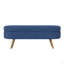 Banc de rangement repose-pieds ovale, pieds en bois d'hévéa