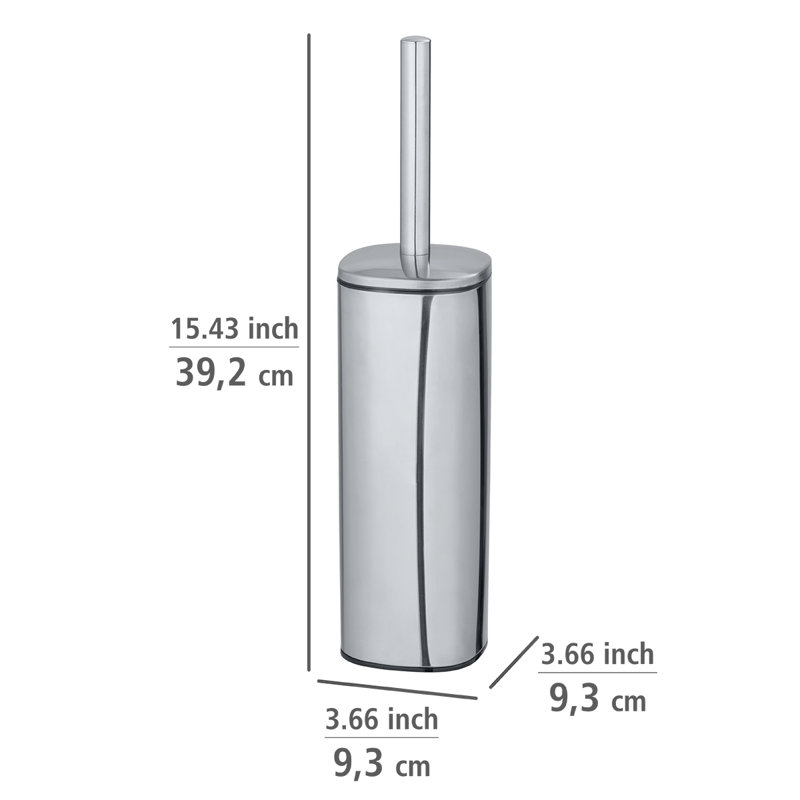 Alassio toilet brush holder, white steel, toilet brush holder, Silver
