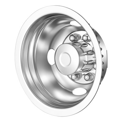 16-Inch Wheel Simulator, 8 Lug SUS304 Stainless Steel Rear Wheel Cover, Compatible with 1975-2025 Ford E350 and E450 Models, 4 Hand Holes, Durable Polished Finish, Replacement for Trucks and RVs
