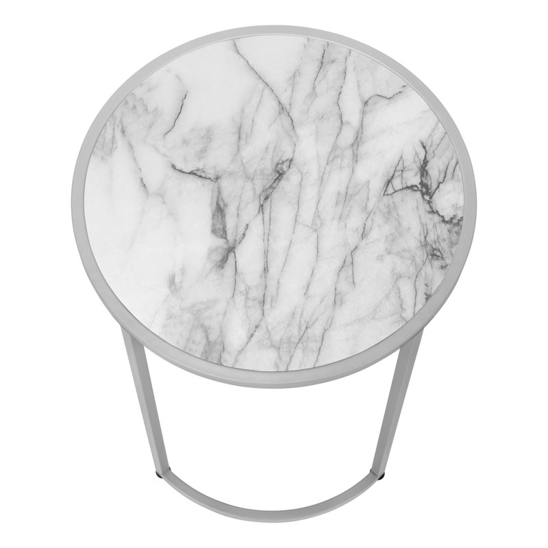 Charmante table d'appoint moderne avec une fonctionnalité polyvalente pour n'importe quelle pièce, Argent argent, Blanc