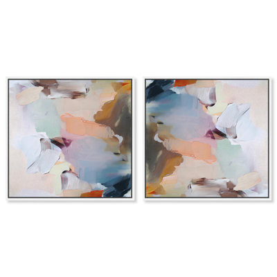 «Neutral Nirvana II», ensemble d'art abstrait sur toile par Art Remedy
