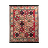 Rug & Kilim’S Tribal Rug In Red And Pink All Over Geometric Pattern