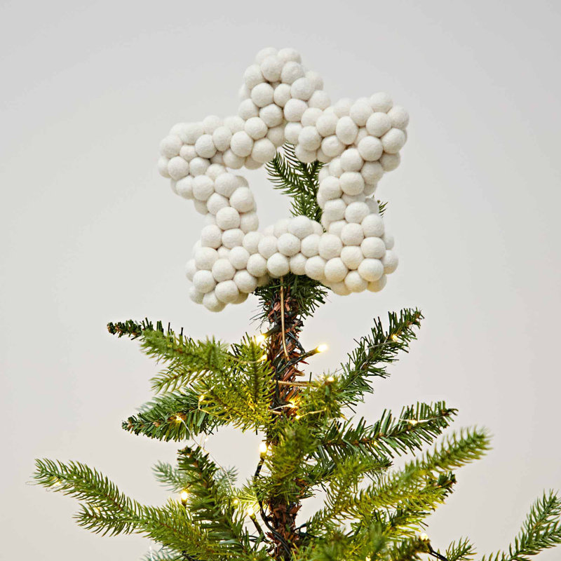 20cm Handmade Solid Colour Wool Tree Topper