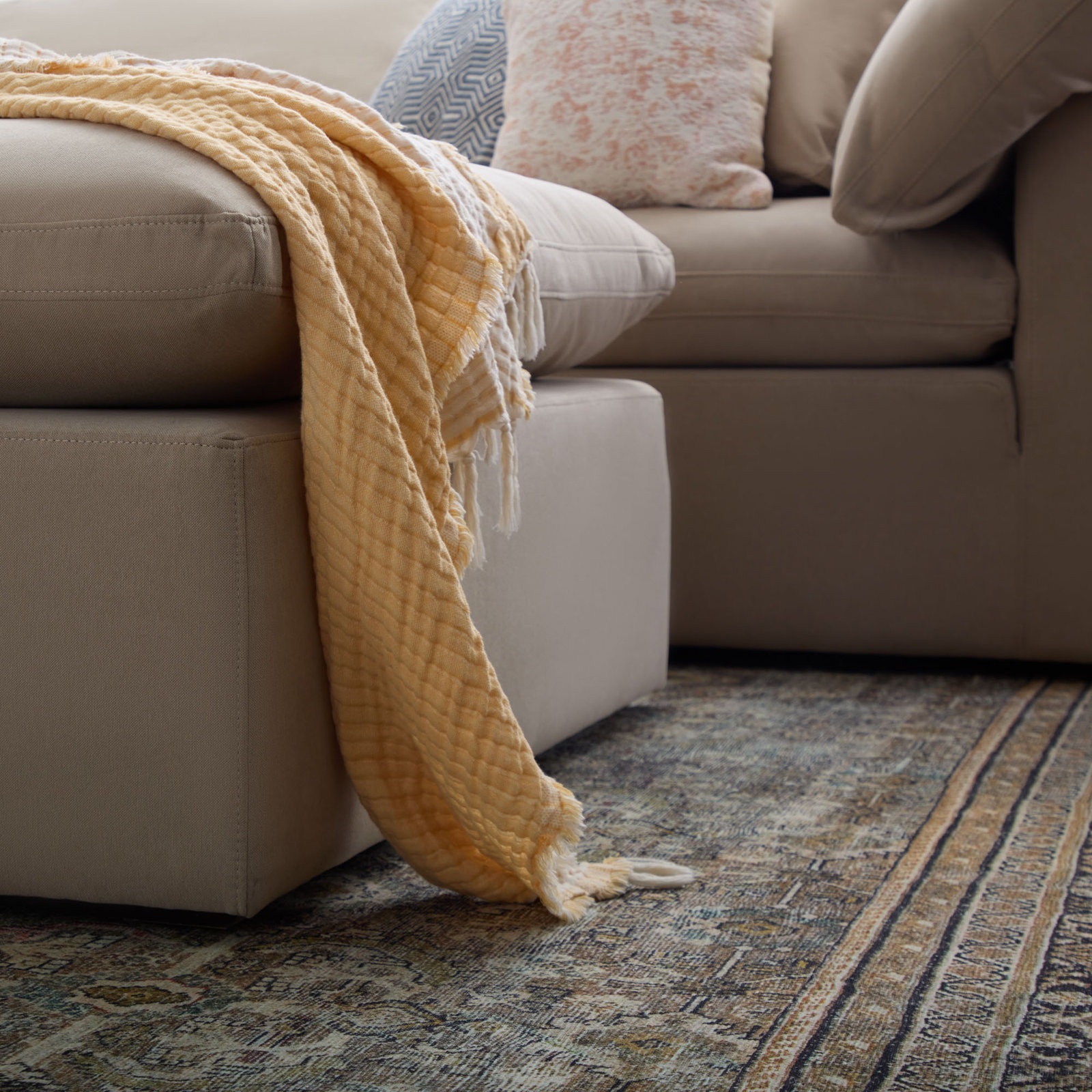 Calana 44" Ottoman, Almond
