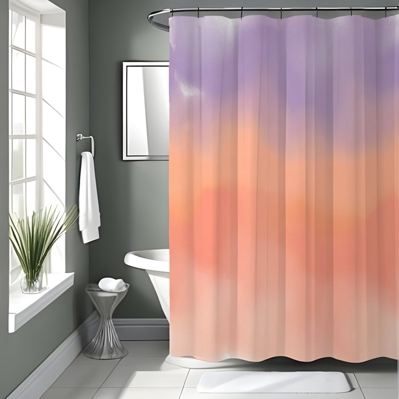 Rideau de douche avec tapis de bain, H 83 po x l 70 po