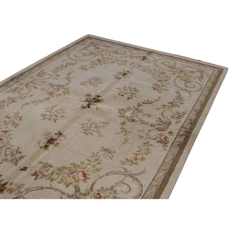High-Quality Hand-Knotted Ivory Area Rug