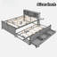 Lit plateforme Shamillia avec tête de rangement, port USB, lit gigogne simple et 3 tiroirs-1434533970