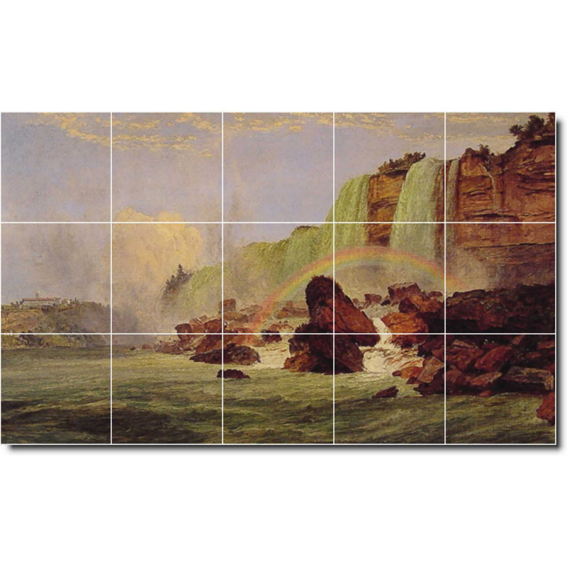Carreau de peinture murale 40 po x 24 po 8 po x 8 po, Chute d'eau 02338