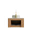 Meuble-lavabo compact avec rangement, comptoir en bois naturel et pierre blanche de Carrare, style salle de bain moderne