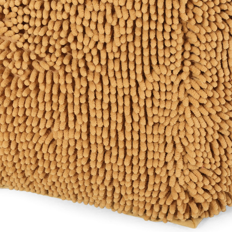 Pouf carré en microfibre Spongy, Jaune