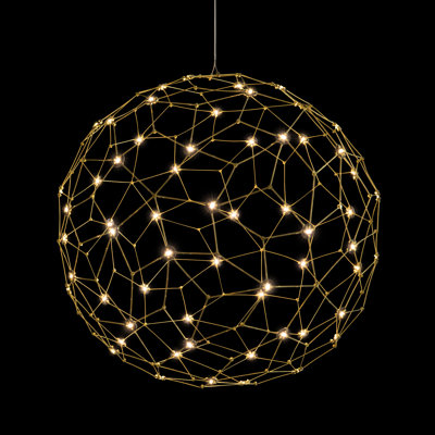 Spheris LED Globe Pendant in Natural Brass
