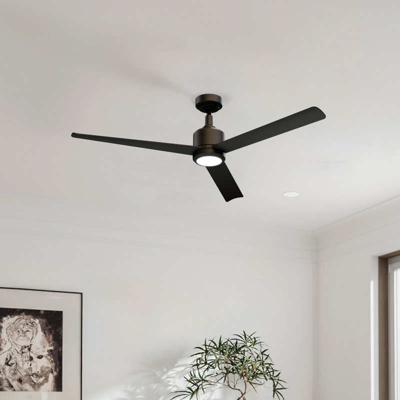 Valen 60" Indoor/Outdoor Ceiling Fan with LED Light, 6CCT Dimmable, Ceiling Fan with Light and Remote - Matte Black