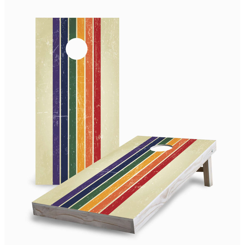 Ensemble de planches de maïs rétro avec arc-en-ciel et lumières DEL