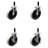 4 Piece Thermoplastic Expanding Stem Caster Set with 2 Brakes
