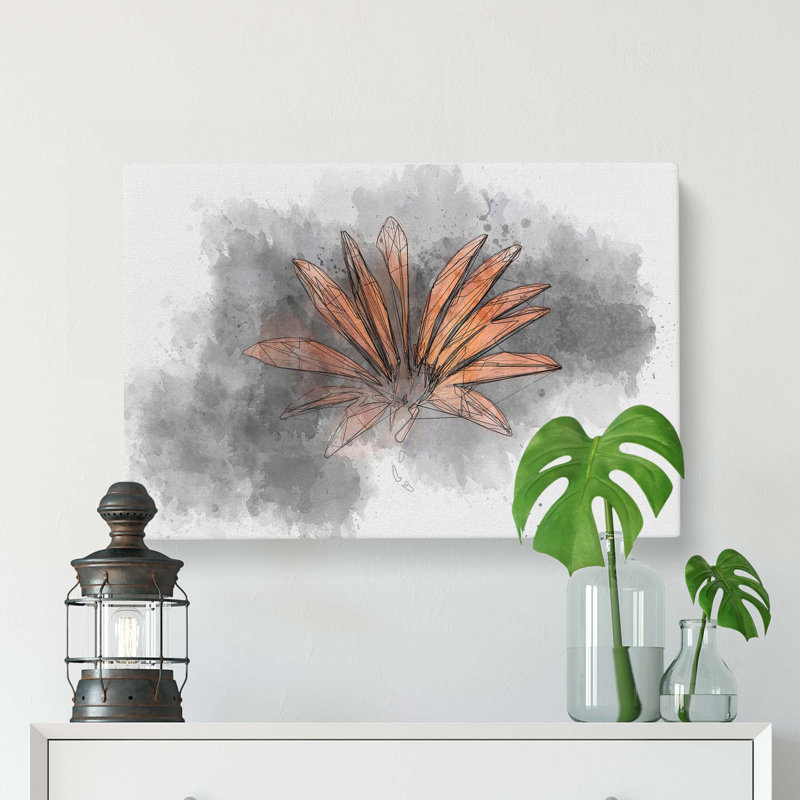 Orange Flower in Bloom in Abstract - Wrapped Canvas, 60cm H x 91cm W x 3cm D