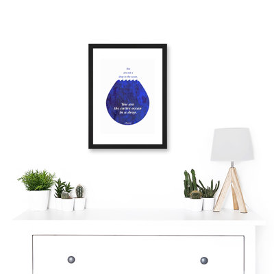 Rumi You Are Not A Drop You Are Entire Ocean Quote Blue - Single Picture Frame Print