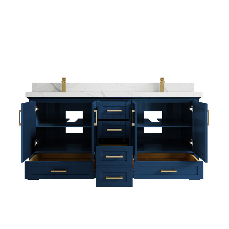 Ensemble de meuble-lavabo double 72 po Esin, Calacatta Laza