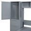 Lit escamotable double pleine grandeur avec placard et tiroirs, gris