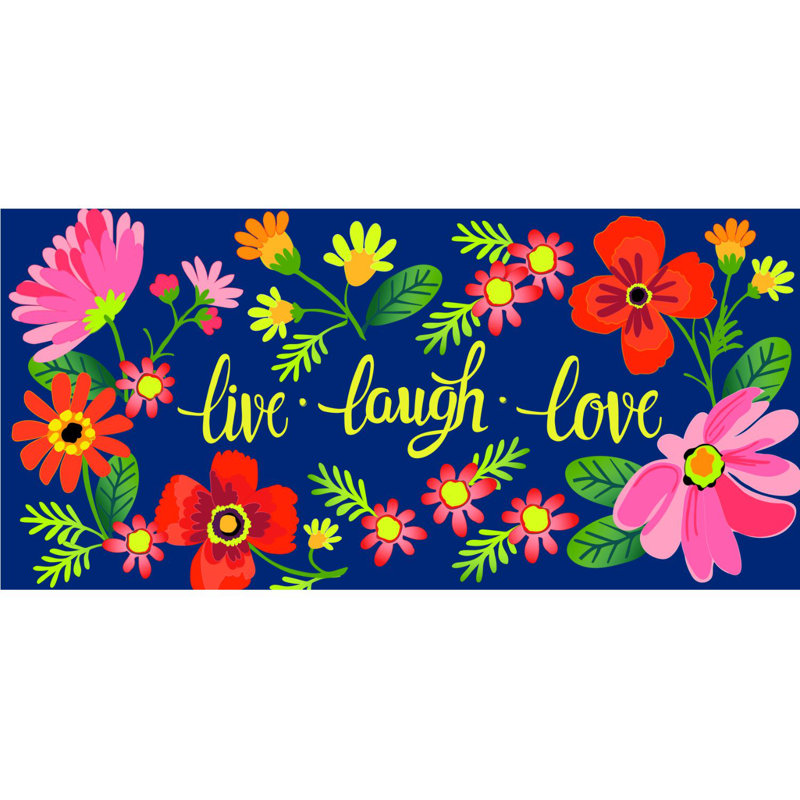 Paillasson anti-dérapant 22 po x 10 po Live Laugh Love