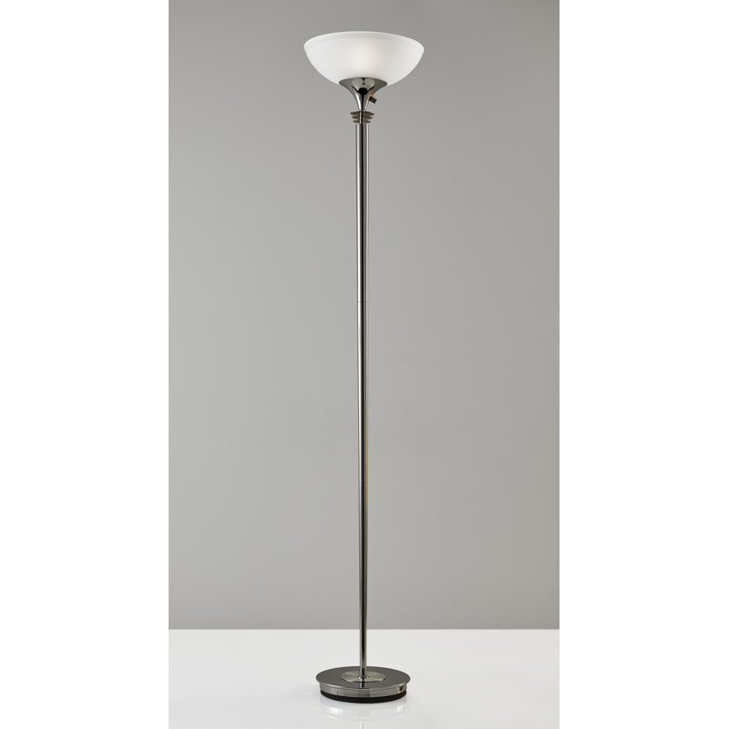 Bertolde 71.5'' Torchiere Floor Lamp, Black Nickel